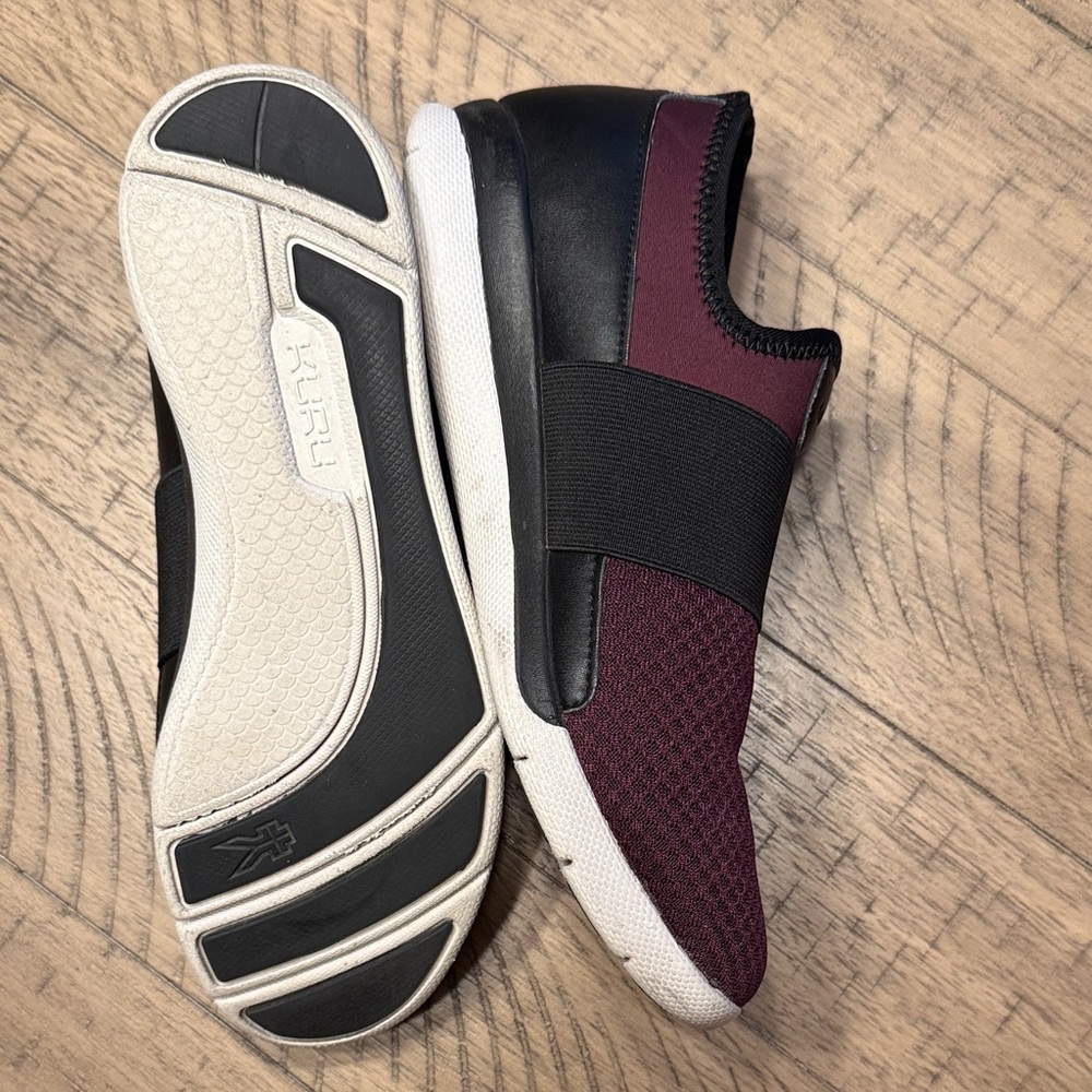 KURU Women's Slip-On Loafers in Plum and Black - Picture 2 of 4